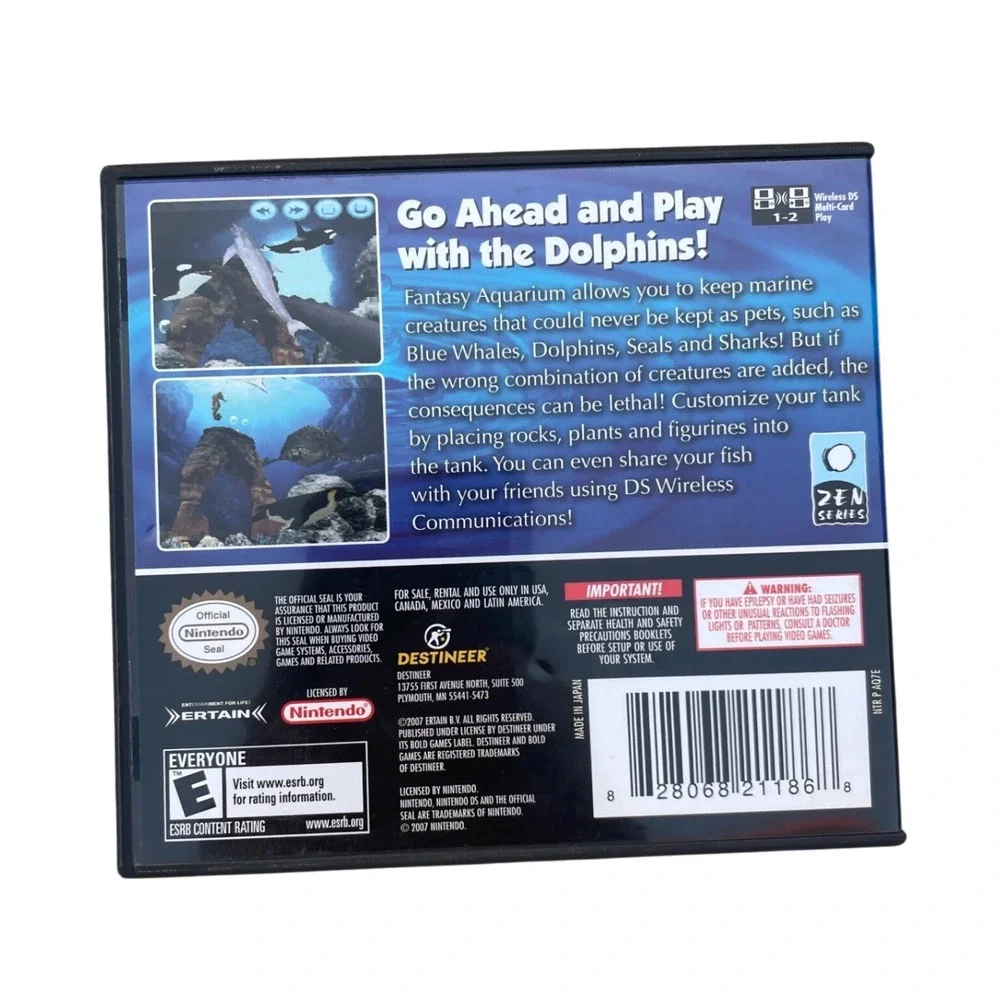 Fantasy Aquarium Nintendo DS Game CIB Bold Games Destineer NTR-AQ7E-USA